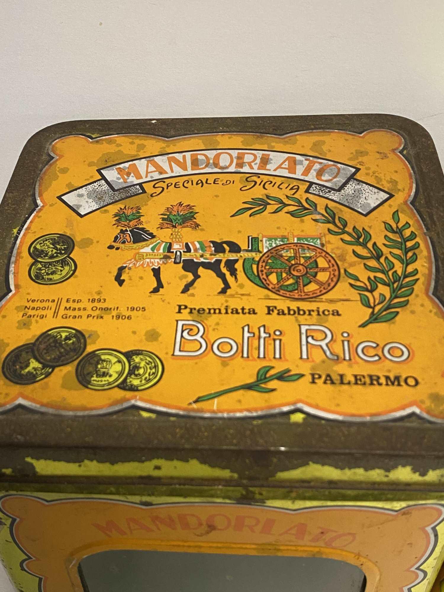 FOUR VINTAGE MANDORLATO BOTTI RICO NESTING TINS