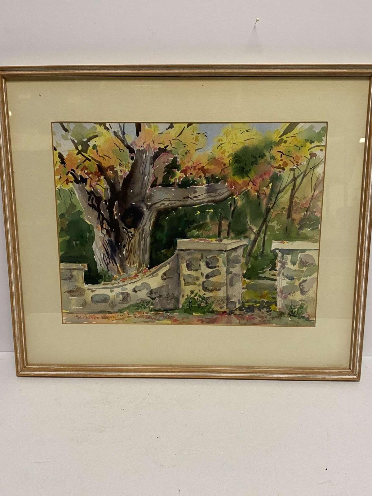 WATERCOLOR ON PAPER SIGNED M. CHAMBERLAIN