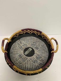 FROM GHANA - WOVEN BASKET PLATE