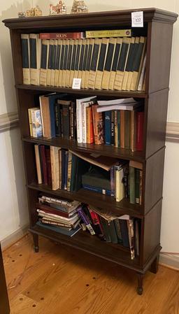 OPEN FRON WOODEN BOOKSHELF