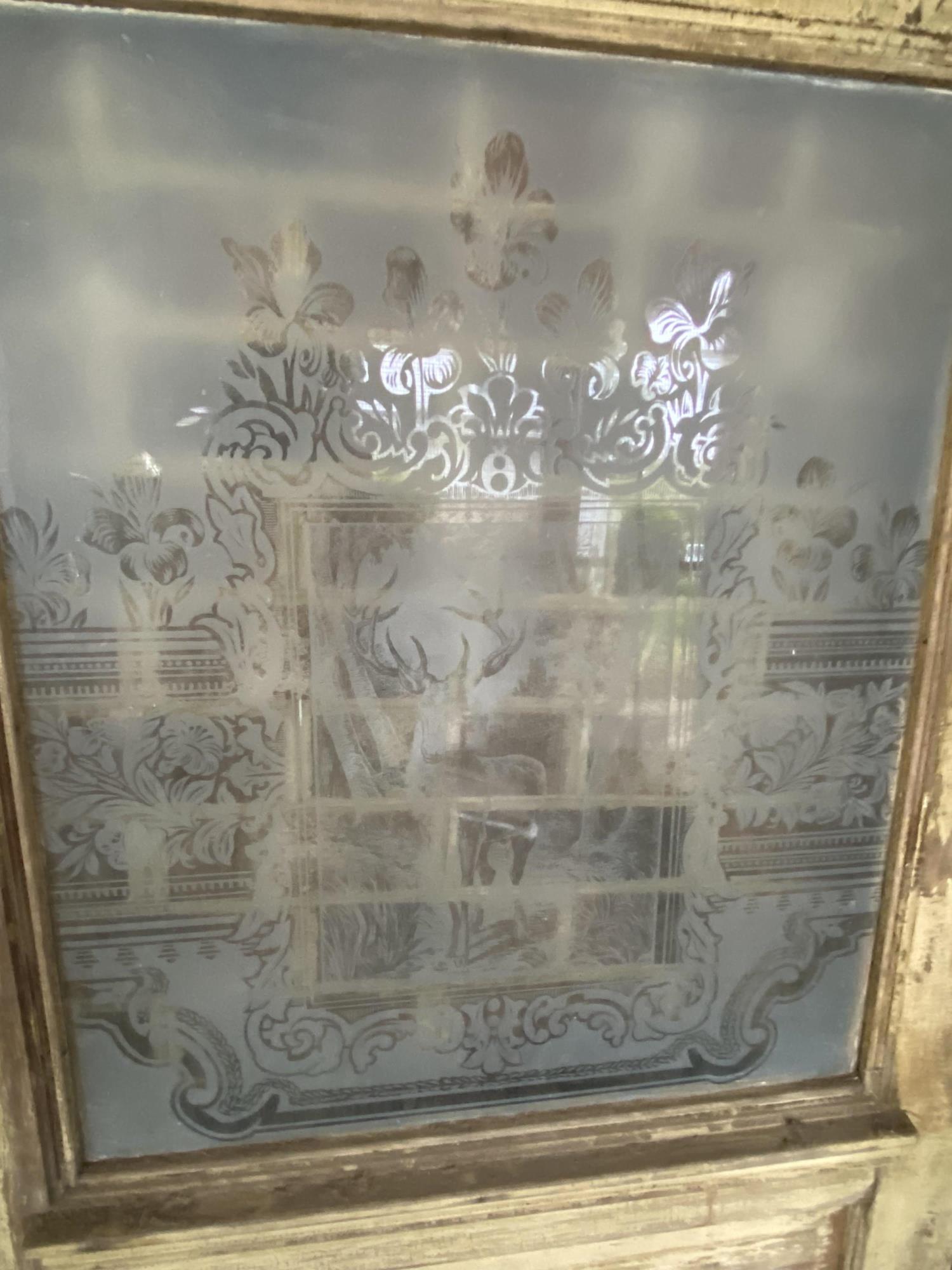 FABULOUS VINTAGE DOOR WITH ETCHED GLASS PANE