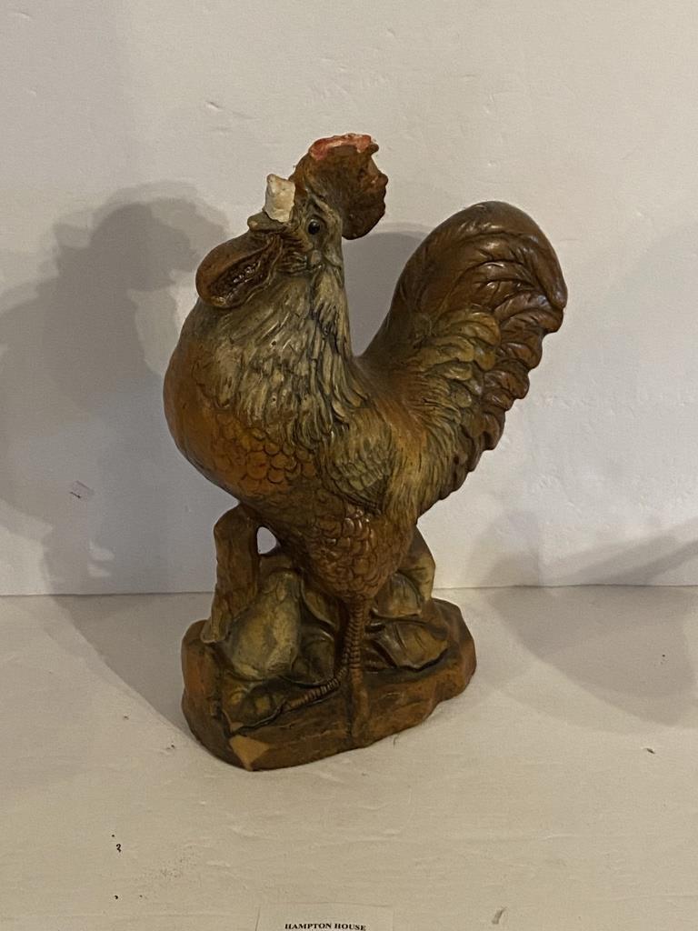 MOLDED ROOSTER FORM - METAL CHICKEN