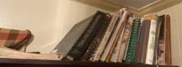 TWO SHELVES OF COOKBOOKS