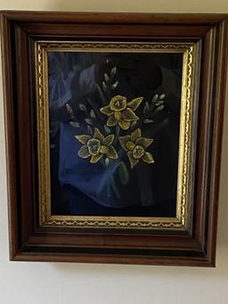 PAIR OF FRAMED FLORAL PIECES