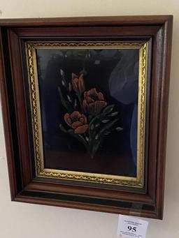 PAIR OF FRAMED FLORAL PIECES