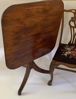 CHIPPEDALE STYLE SIDE CHAIR & VINTAGE TILT TOP TAE