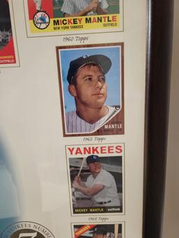 FRAMED POSTER OF MICKEY MANTEL BASEBALL CARDS