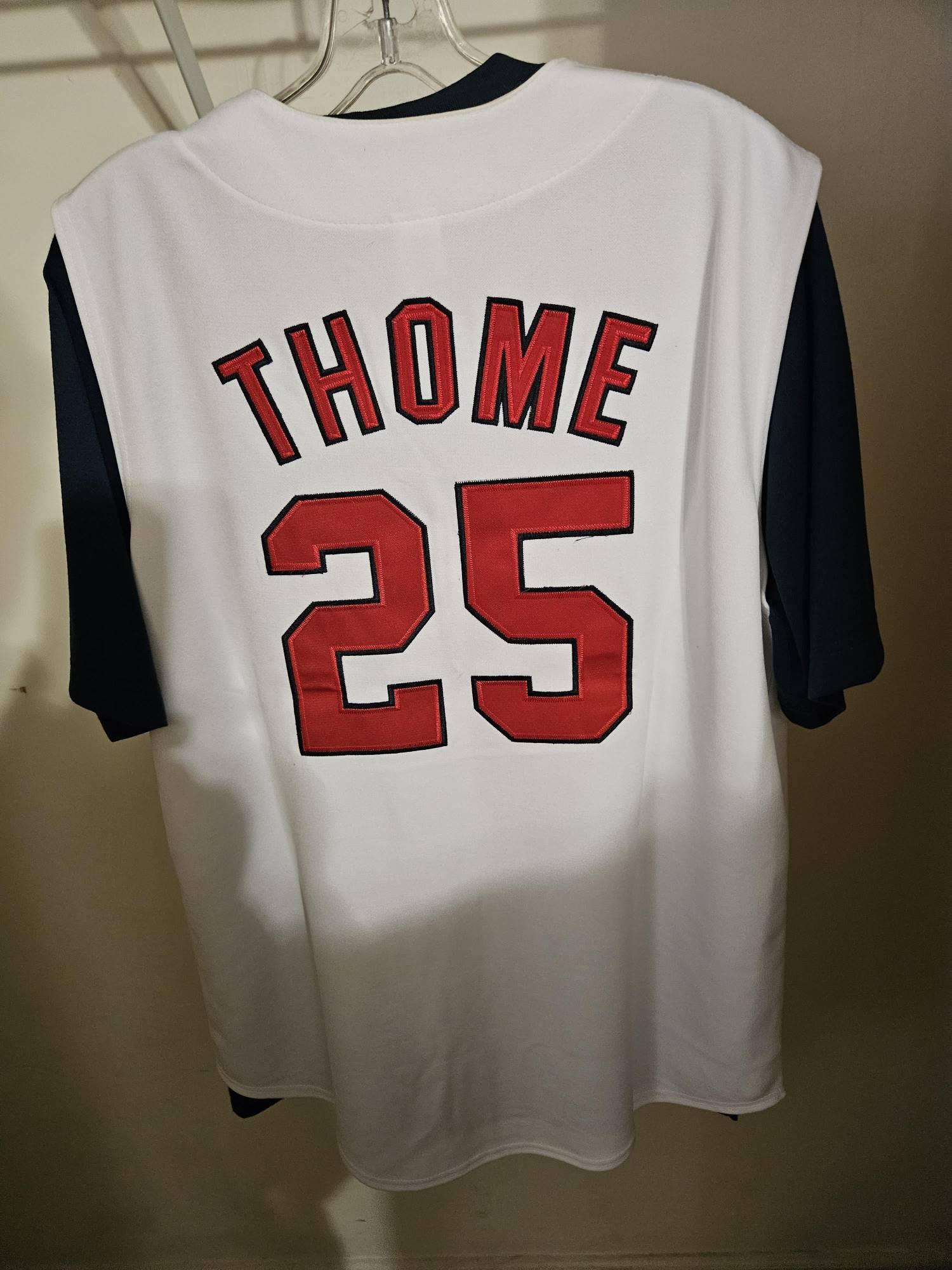 THOME CLEVELAND INDIANS JERSEY SIZE L WITH HAT