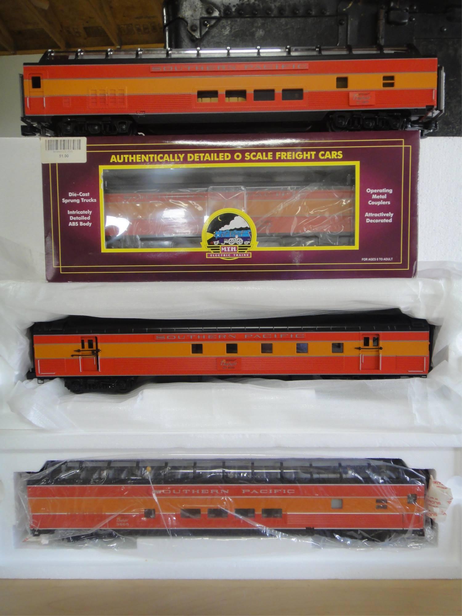 3 MTH SOUTHERN PACIFIC PASSENGER CARS AND