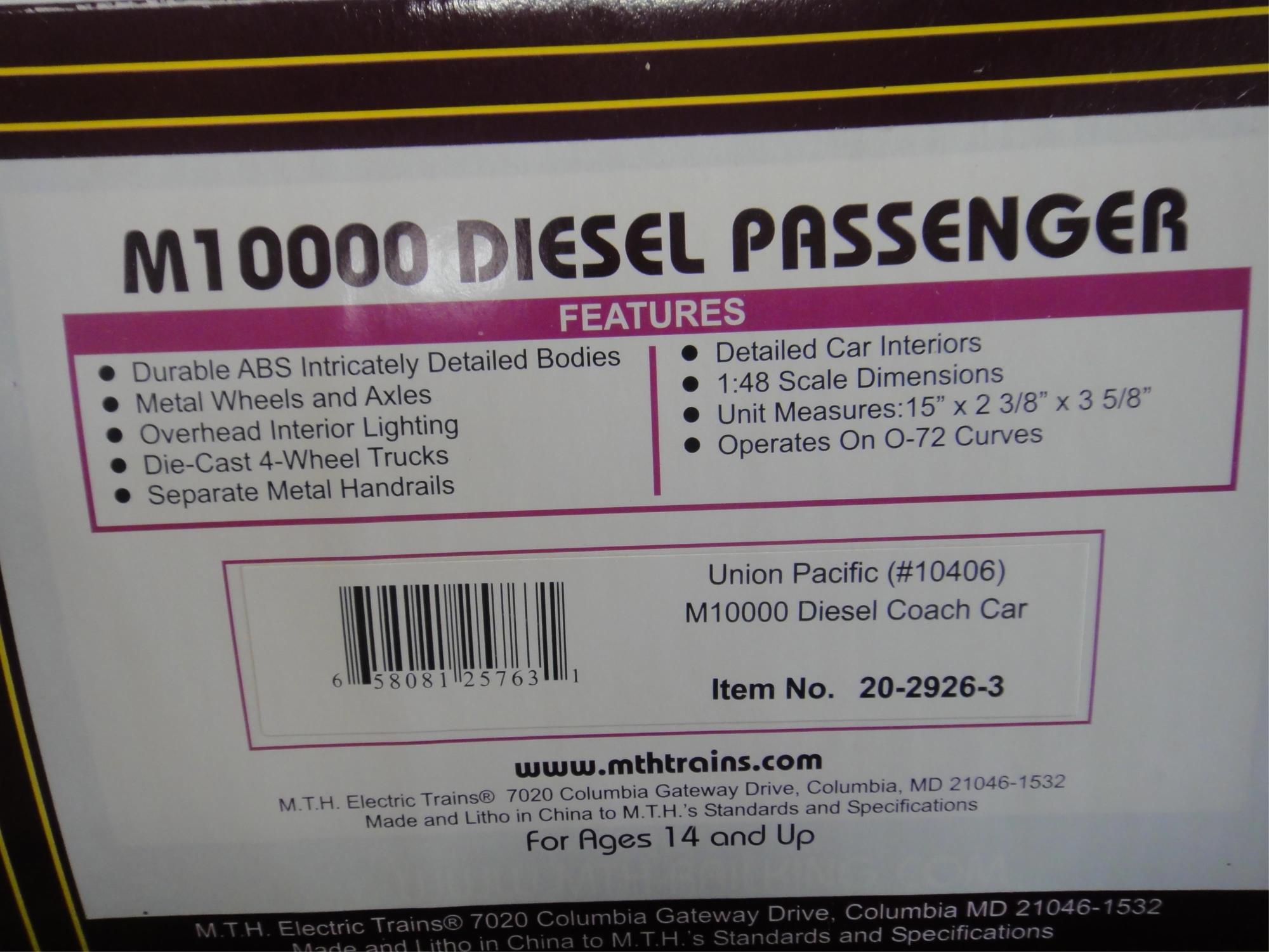 MTH M10000 DIESEL PASSENGER SET PS2