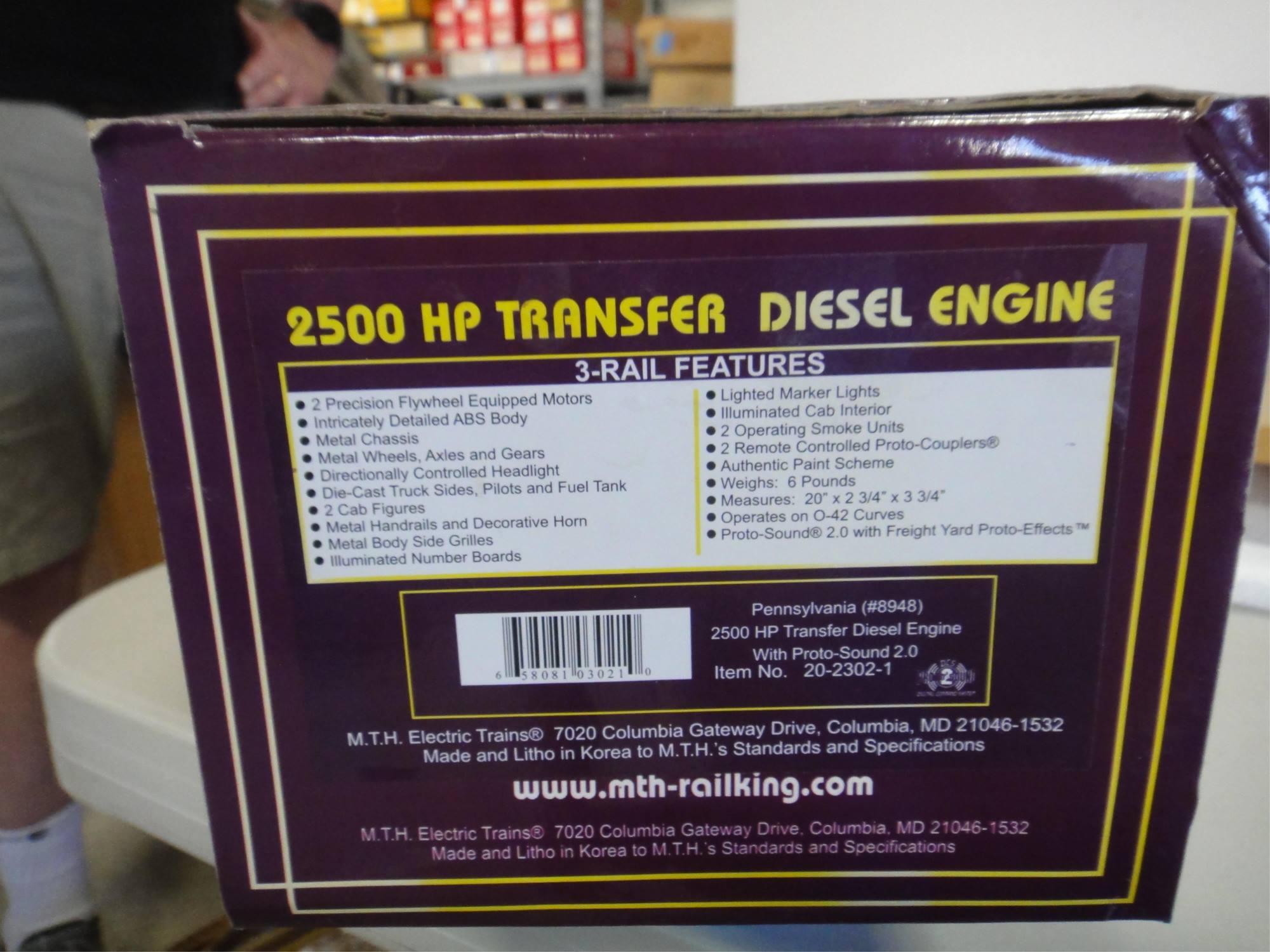 MTH PENNSYLVANIA 2500 HP TRANSFER DIESEL PS2