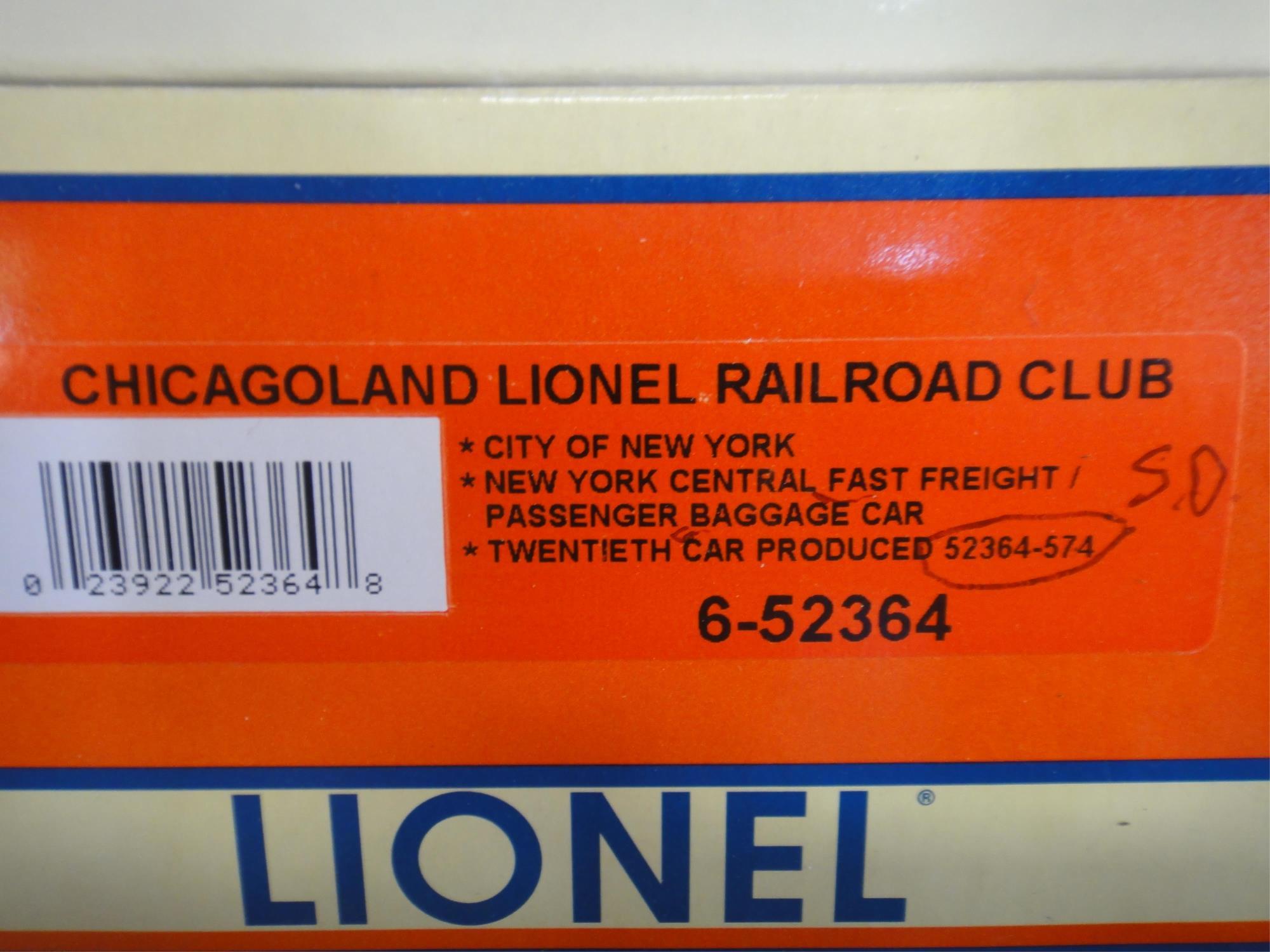 4 LIONEL CHICAGOLAND RAILROAD CLUB SPECIAL RUNS