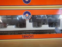 3 LIONEL FLATCARS WITH TRAILERS