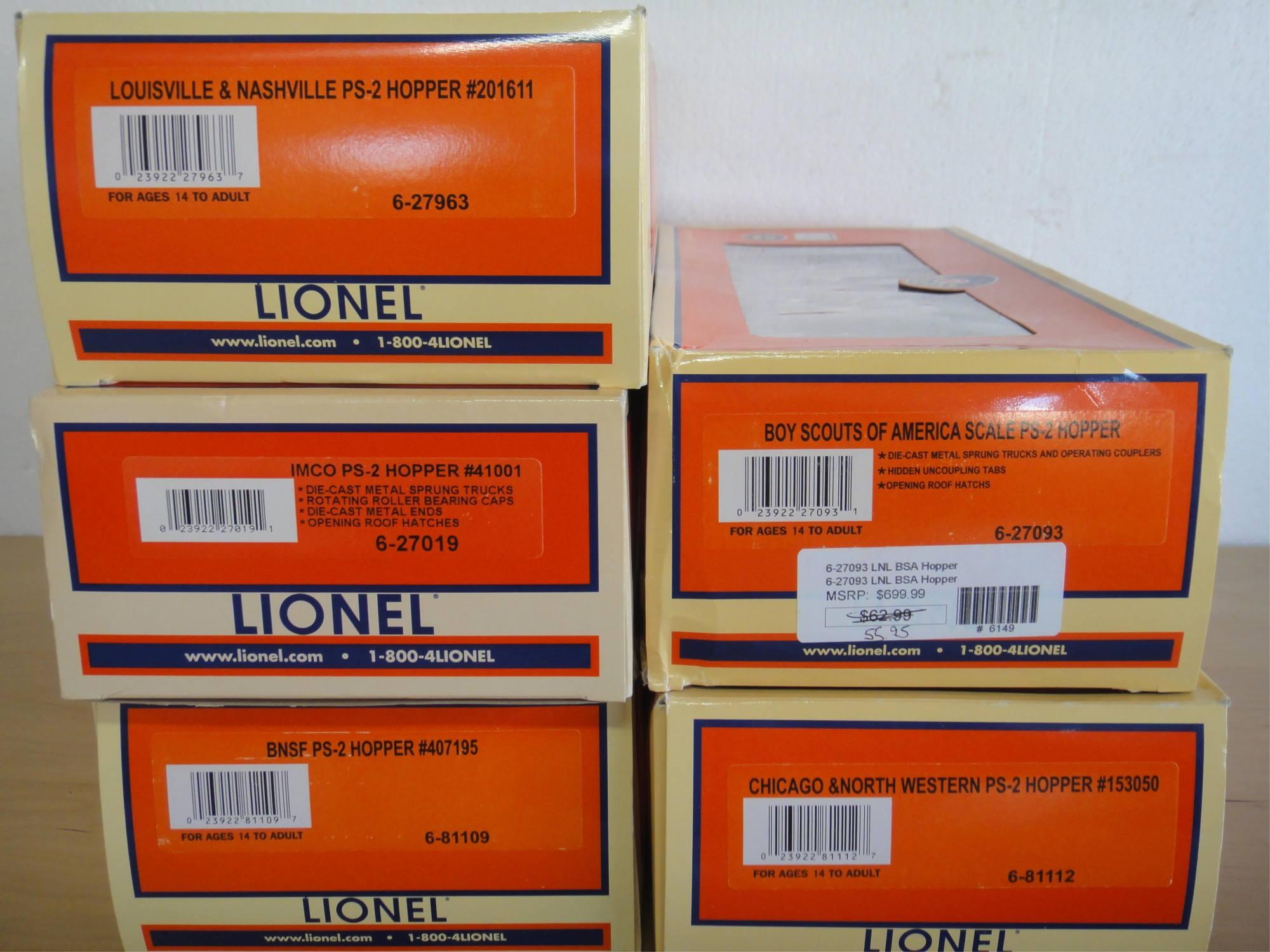 5 LIONEL PS 2 HOPPERS