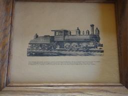 9 FRAMED TRAIN PICTURES