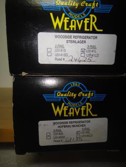 7 WEAVER ULTRA LINE   3 RAIL O GAUGE BEER REEFERS