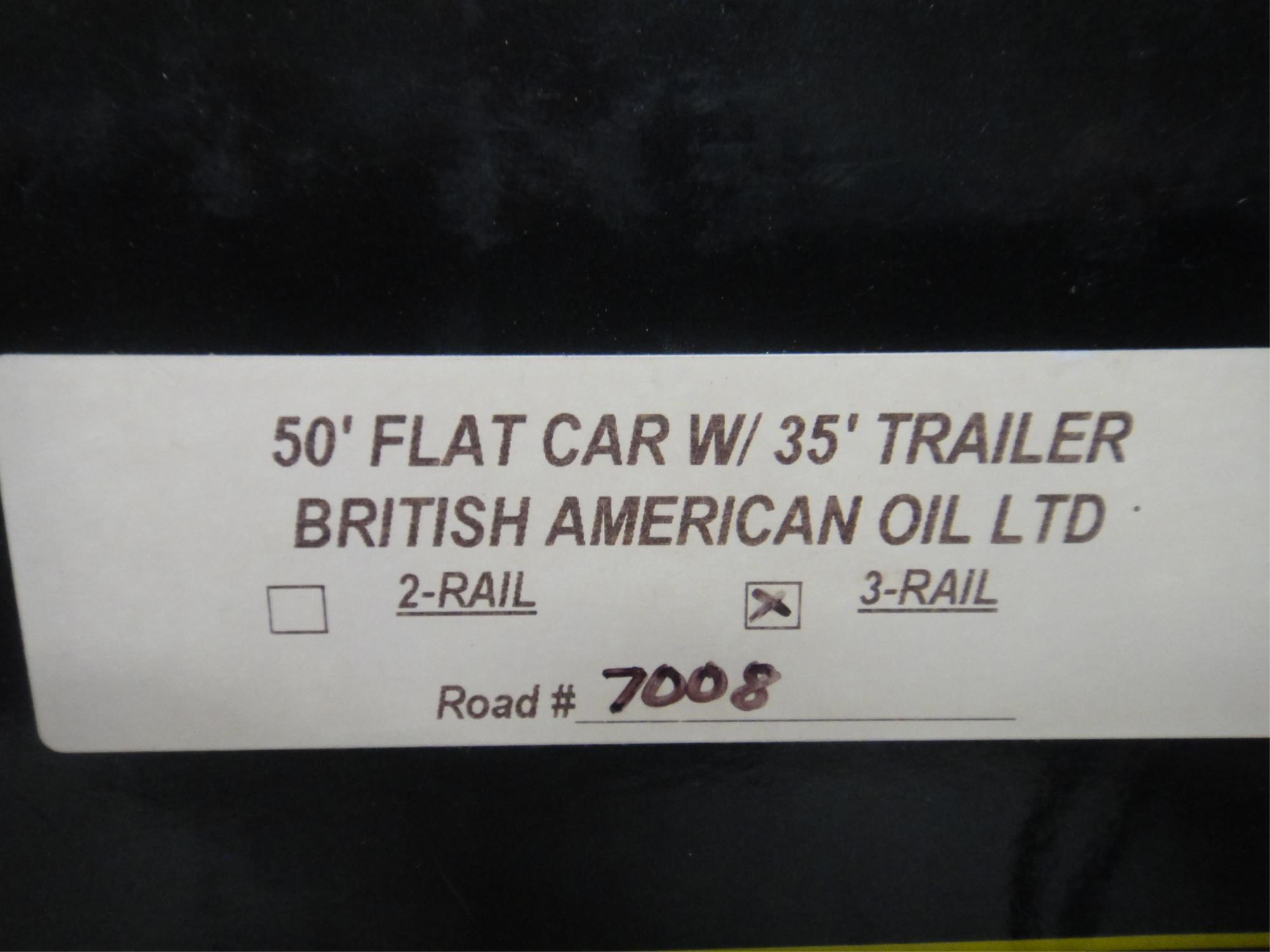 4 WEAVER   3 RAIL O GAUGE 50' FLAT CARS WITH 35' T