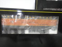 4 WEAVER   3 RAIL O GAUGE 50' FLAT CARS WITH 35' T