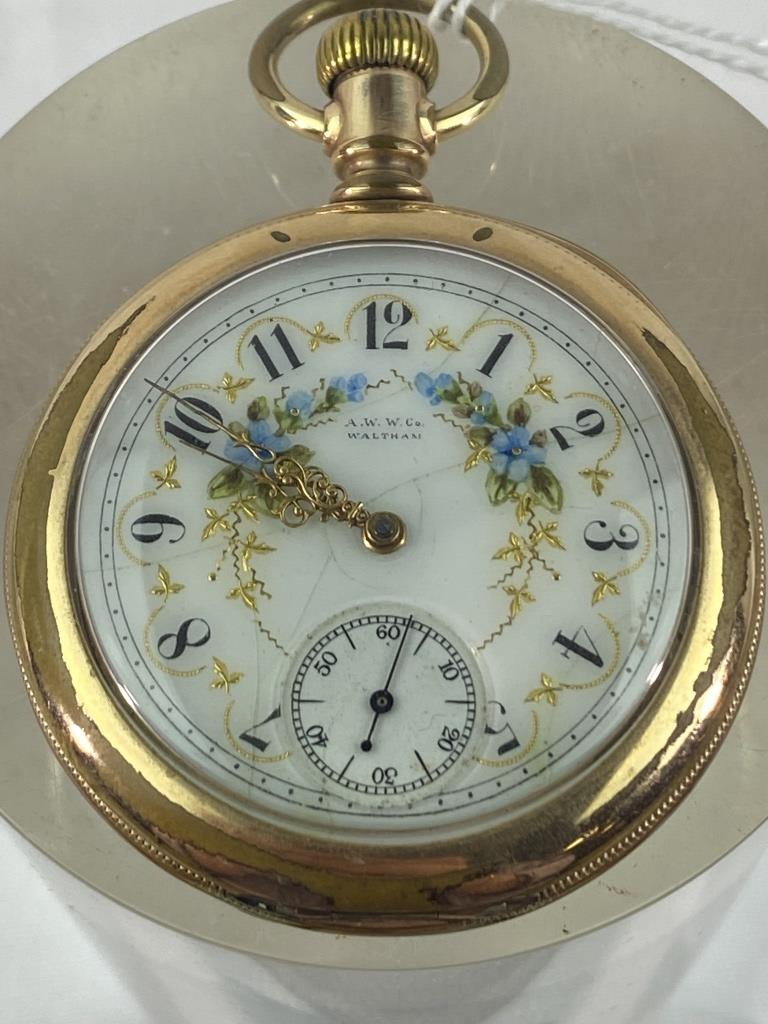 A.W.W. OPEN FACE POCKET WATCH