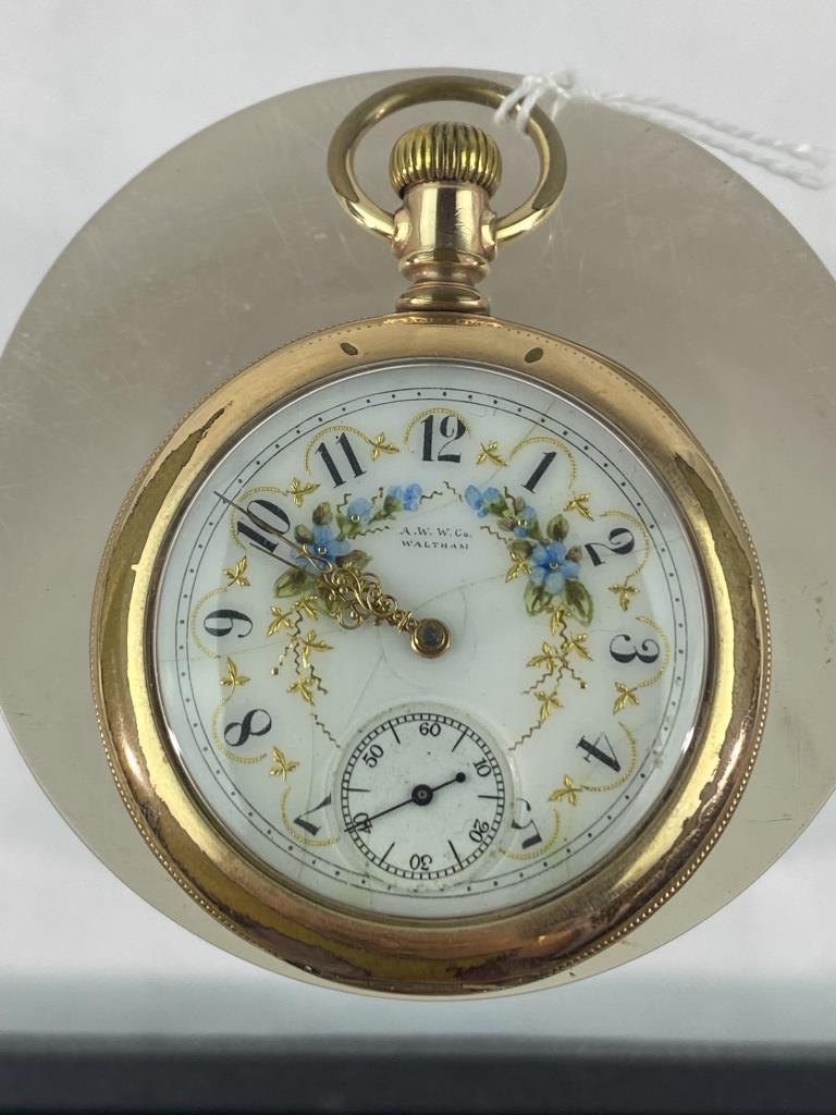 A.W.W. OPEN FACE POCKET WATCH