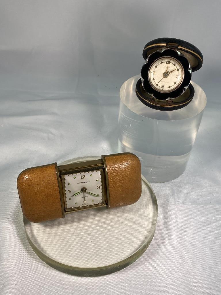 PAIR OF VINTAGE CASED WORKING TRAVEL CLOCKS