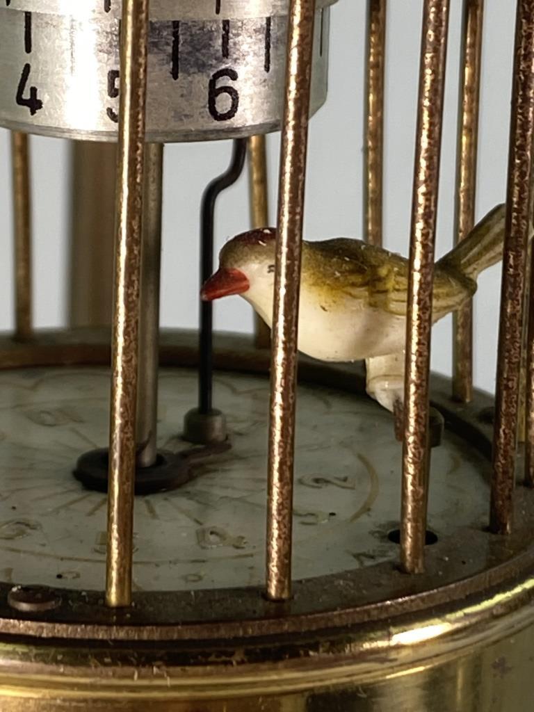 AMAZING !! WORKING !! "BIRD IN CAGE" CLOCK & STAND