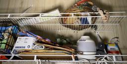 ITEMS LOCATED ON THE WHITE WIRE SHELVES