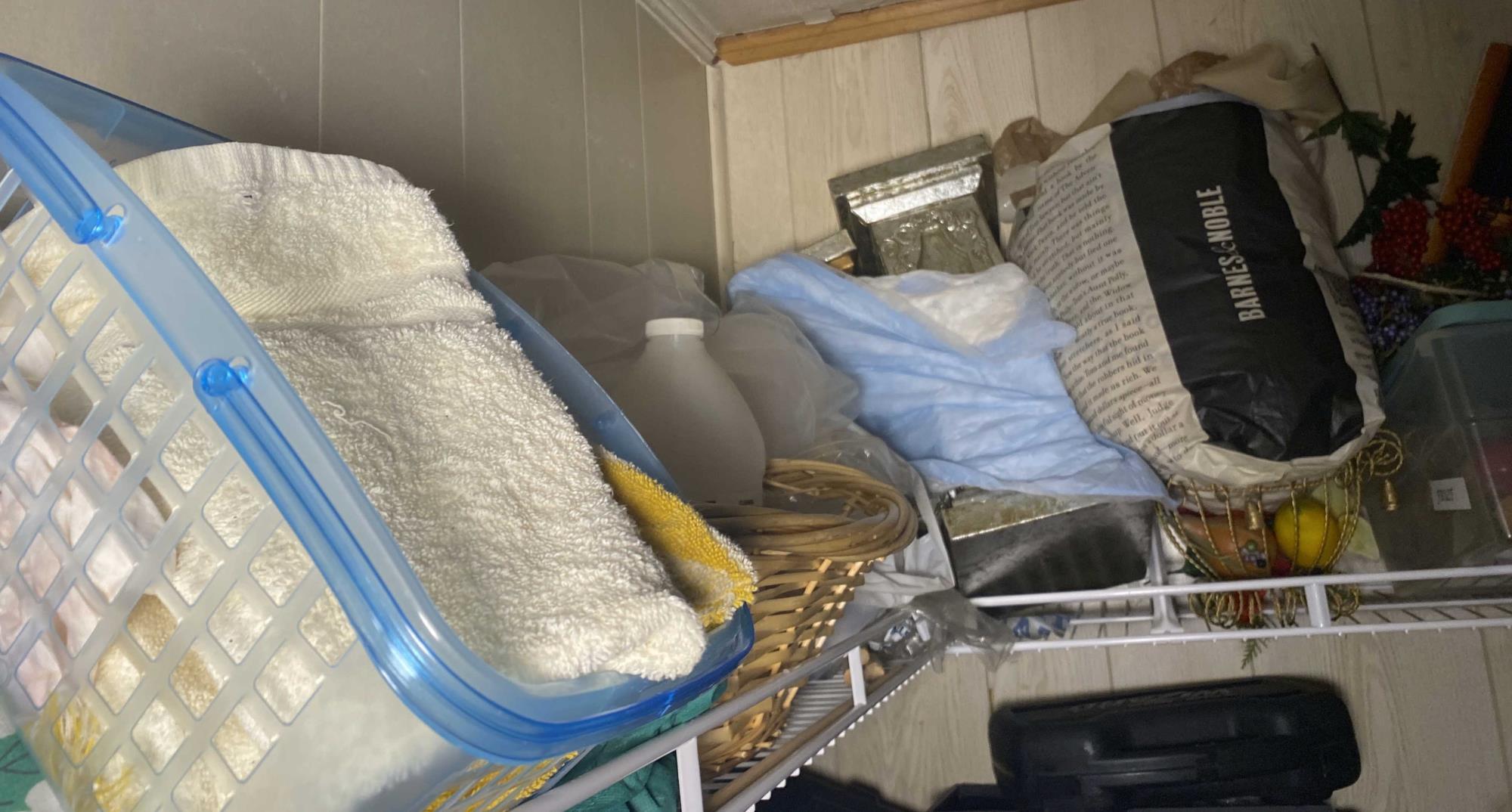 ITEMS LOCATED ON THE WHITE WIRE SHELVES
