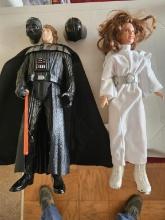 Pair of STAR WARS Action Figures - Vader & Leia