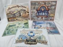 5 REPRO METAL SIGNS  see pics