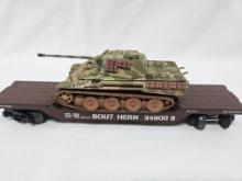 SOUTHERN RR DEPRESSED MILITARY FLAT CAR WITH