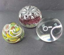 THREE PAPERWEIGHTS