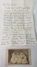 EARLY 20TH C. PHOTO OF WOMEN WITH LETTER