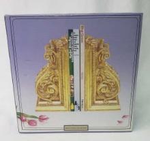 GOLD SCROLL BOOKENDS
