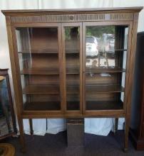 GLASS FRONT CHINA CABINET WITH KEY