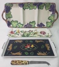FITZ AND FLOYD, GIEN, CHASE SERVING PLATTERS