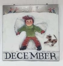 LARGE SIGNED NANCY THOMAS DECEMBER PLAQUE