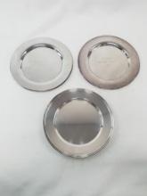 THREE SILVER PLATE DISHES