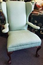 WING BACK CHAIR IN SEA FOAM