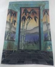 DECORATIVE RAKU HANGING PLATTER BY KEN JENSEN