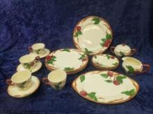 FRANCISCAN APPLE SERVICE FOR 4 AND JEWEL T TEA POT