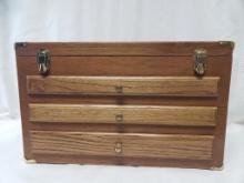 DOUBLE HANDLED OAK MACHINIST CHEST