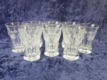 EIGHT FOSTORIA COIN GLASSES