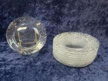 TEN TIFFANY ROCK CUT CRYSTAL PLATES