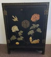 ASIAN CABINET  WITH RAISED DECORATIONS
