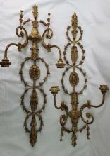PAIR OF HOLLYWOOD REGENCY STYLE WALL SCONCES