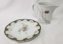 PORTMEIRION THISTLE EWER AND CARLSBAD PLATE