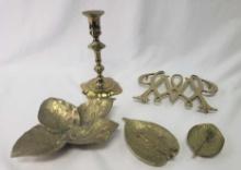FIVE PIECES OF VIRGINIA METAL CRAFTERS BRASS