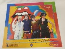 SIGNED PETER MAX POSTER OF THE ROLLING STONES
