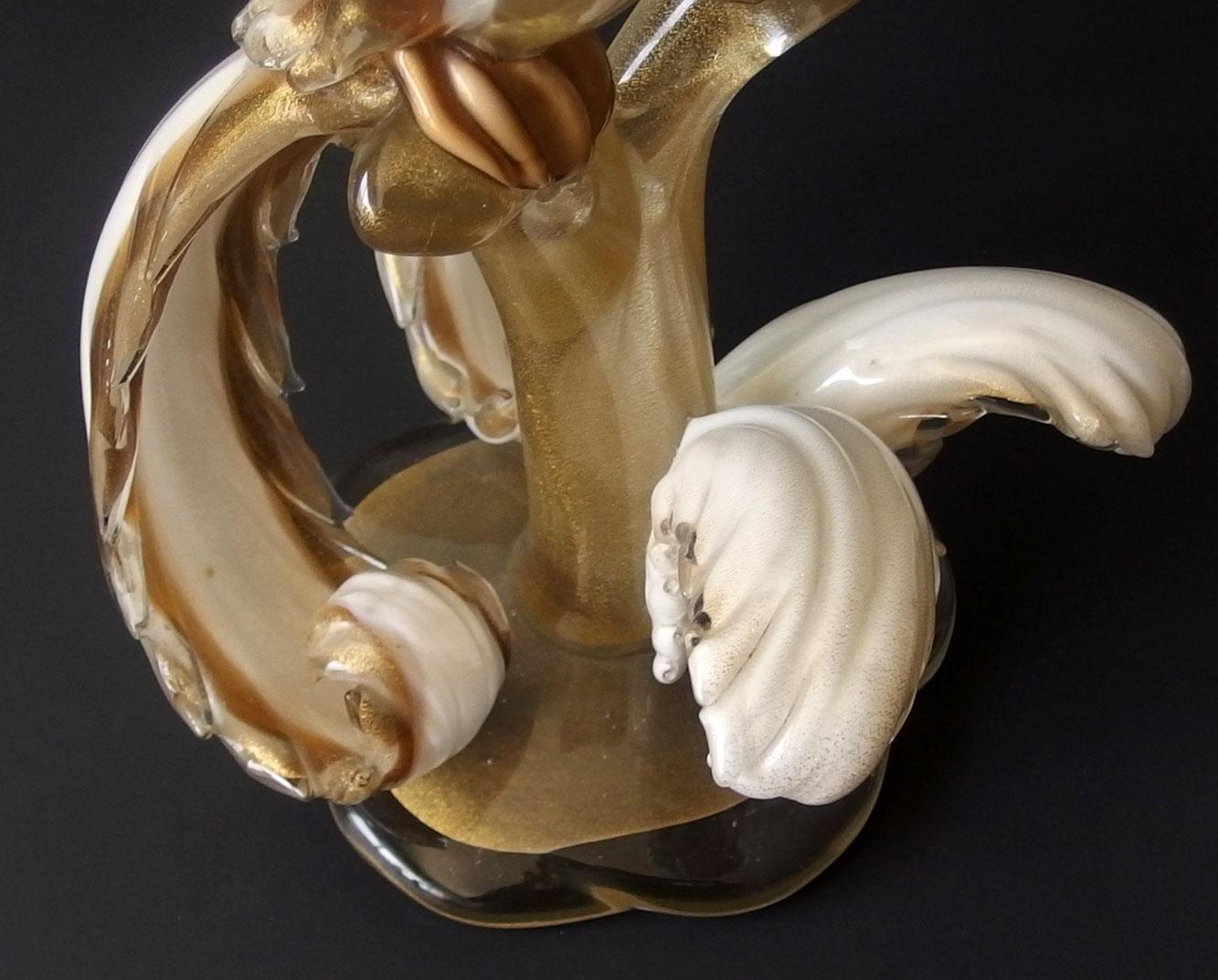 ALFREDO BARBINI MURANO PARROTS SCULPTURE